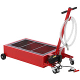 Garvee 20 Gal Oil Drain Pan with 12V Pump, Foldable T Handle, Wheels, 7.5 ft Hose, 76L Low Profile Tank for Car, Truck, Rust Resistant, Red - Red-Electric