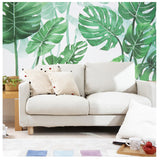 Garvee Tropical Green Leaf Wall Stickers Self-Adhesive Removable Waterproof PVC Vinyl Decals for Living Room Bedroom Office 30x90cm Green - 30*90Cm*2Pcs Typesetting
