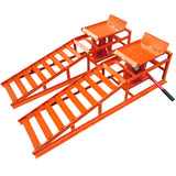Garvee Car Truck Service Ramps 12000 LBS Capacity Portable Hydraulic Car Lifts for Home Garage, Adjustable 9.8-15 in, Orange - Orange