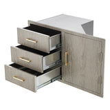 Garvee 38.2"W x 22.6"D x 20.5"H Stainless Steel Outdoor Kitchen Door Drawer Combo - Triple Drawers, Propane Storage, Adjustable Garbage Ring, Weather-Resistant Flush Mount - New Magnolia Color