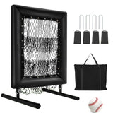 Garvee 9-Hole Baseball Pitching Net with Strike Zone Target - Height-Adjustable Trainer for Pitching & Batting Drills, Includes Stakes and Sandbags, Portable, Durable