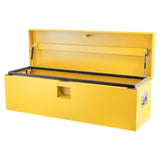 Garvee Truck Bed Tool Box Heavy Duty Steel Toolbox with Hydraulic Lid, Drill-Proof Lock, Universal Mount for Pickup Trucks, Black, Large Size - Yellow