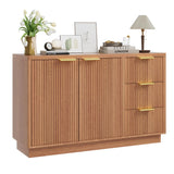 Garvee 47 In Modern Sideboard Buffet Cabinet with Storage, Compact Wood Kitchen Cabinet, Natural - Wood Color