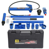 Garvee 10 Ton Hydraulic Jack & Porta Power Kit with 4.6 ft Oil Hose for Automotive, Garage, Farm, Heavy Equipment, Mechanics, Portable, Durable - 10 Tons | Plastic Tote | Blue
