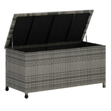 Garvee 125 Gallon Large Deck Box Waterproof PE Rattan Outdoor Storage Box with Handles and Wheels for Garden Balcony Porch Pool Yard, 52"L x 22"W x 25"H, Brown - Grey