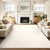 Garvee Washable Rugs 9x12 Area Rug Non Slip Backing Beige for Living Room Bedroom Dining Room Farmhouse Dorm - Ivory White