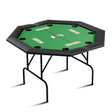 Garvee Octagon Poker Table with Collapsible Legs, Texas Holdem Blackjack Table for 8 Players, 47x47x29.5 inches, Green - Green Plastic Cup