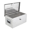 Garvee 20 Inch Aluminum Diamond Plate Tool Box With Lock and Keys, Heavy Duty Waterproof Truck Storage Organizer Chest for Pick Up Truck Bed, Rv Trailer/Van With Side Handle