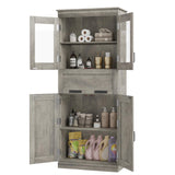 Garvee Storage Cabinet With Doors And Shelves, Tall Bathroom Cabinet With Drawer, Floor Pantry Cabinet For Laundry Room Kitchen Living Room Gray - Gray