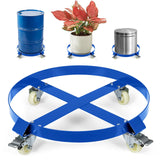 Garvee 55 Gal Drum Dolly With Labor-Saving Handle, Heavy Duty Q235 Steel, Smooth-Rolling Wheels, Warehouse Workshop, Black - Blue