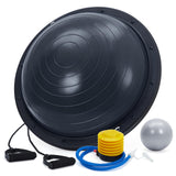 Garvee Half Balance Ball 23 in Black with Resistance Bands and Pump for Home Gym Full Body Workout