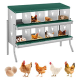 Garvee 8 Compartments Chicken Nesting Boxes for Laying Eggs, Poultry Egg Laying Boxes, Heavy-Duty Galvanized Steel, Easy Assembly, Durable - Green 8 Hole  With Legs