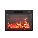 Garvee 36 Inch Electric Fireplace Wall Mounted Recessed Ultra Thin Heater 750W 1500W Black