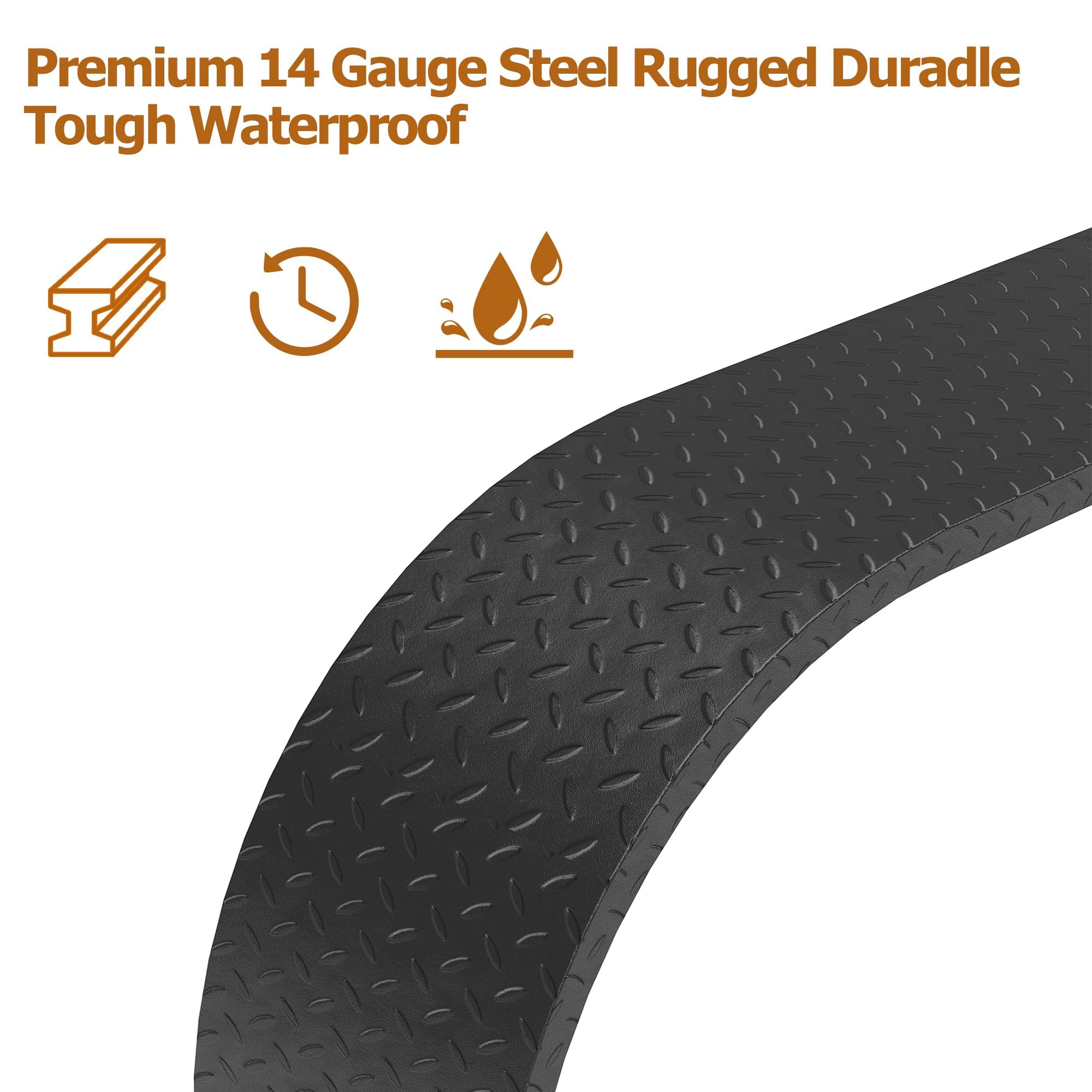 Black Garvee trailer fender 14 gauge steel closeup