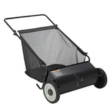 Garvee 21 Inch Push Lawn Sweeper With 3.5 Cu. Ft. Hopper Manual Yard Sweeper For Grass Clippings Leaves Debris Black - Black