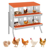 Garvee 6 Compartments Chicken Nesting Boxes for Laying Eggs, Poultry Nesting Boxes, Egg Laying Boxes for Chickens & Hens, Heavy-Duty Galvanized Steel, Easy Maintenance, Protective Design - Orange 6 Hole  With Legs