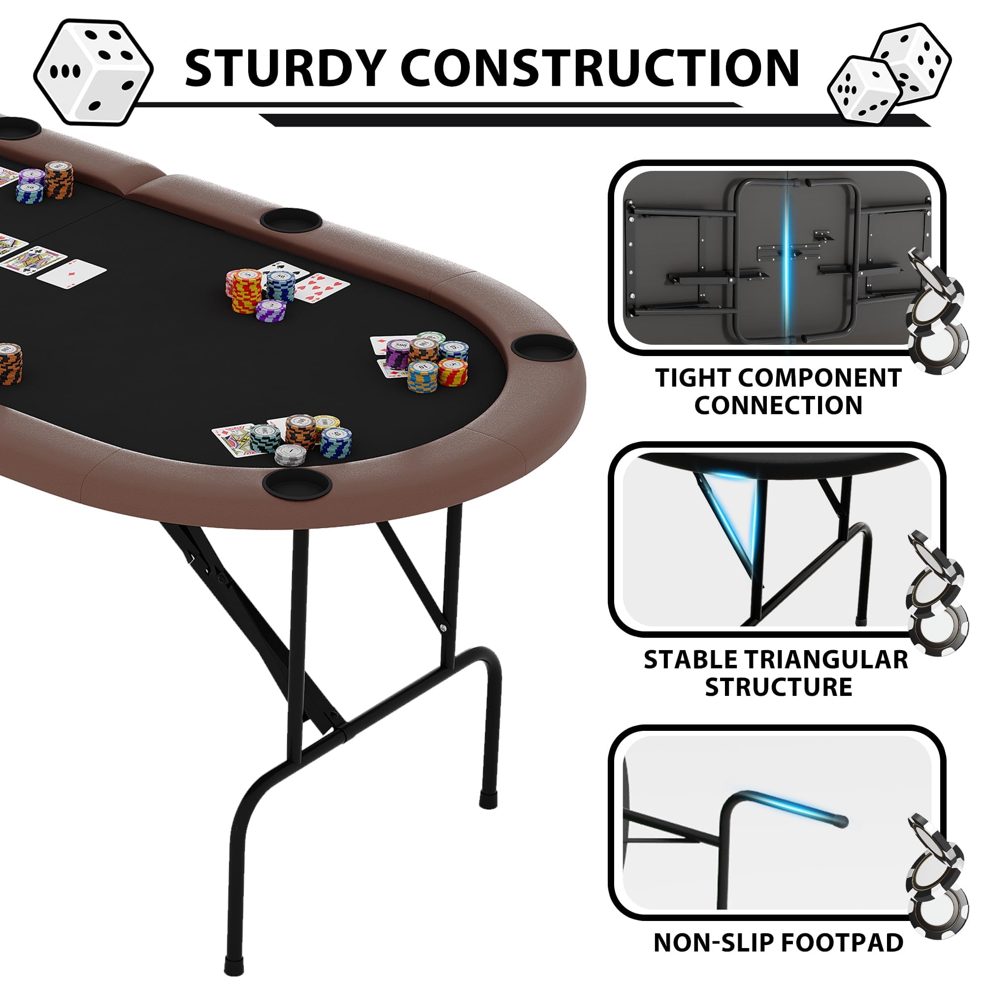 Reinforced metal frame and stable legs