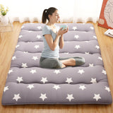 Garvee Floral Floor Mattress Rustic Japanese Style Futon Mattress Grey Star Design Full Size Kids Play Mat - Wave-Star