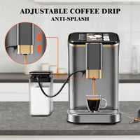 Garvee Best fully automatic espresso machine, Espresso Coffee Machines With Milk Frother Steam Wand, Insulated Milk Container for Cappuccino, Latte, Espresso Maker (20 bar, Gold)