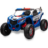 Garvee 24V 2 Seater Kids Ride on UTV Car For age 3+, w/Remote Control, 4WD Powerful Electric Vehicle with 4x75W Motors, 4 Shock Absorber, Leather Seat, Music and Light - Blue
