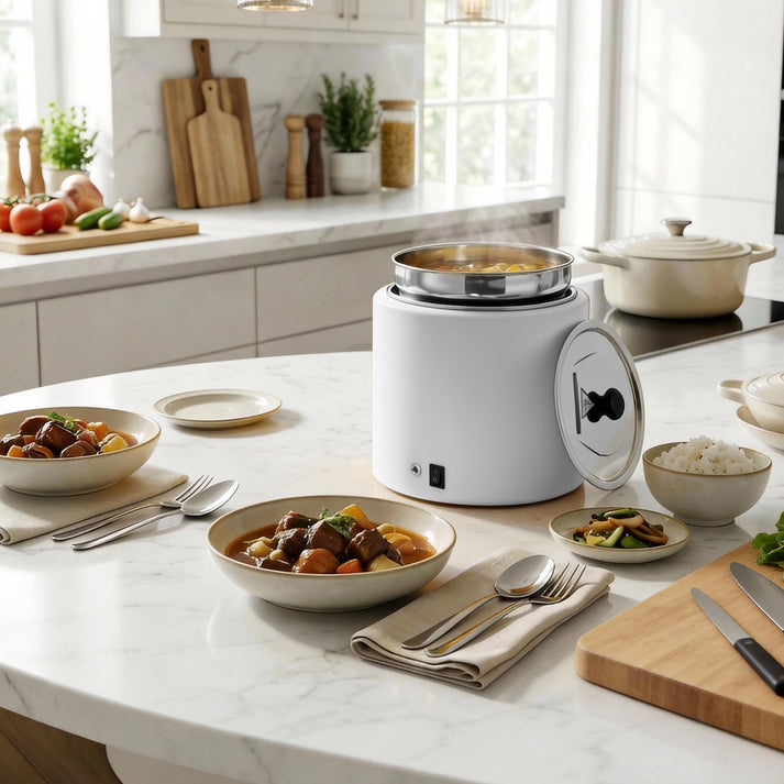 Durable commercial-grade stainless steel soup warmer body
