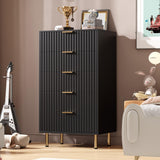 Garvee Black 5 Drawer TV Stand - Black