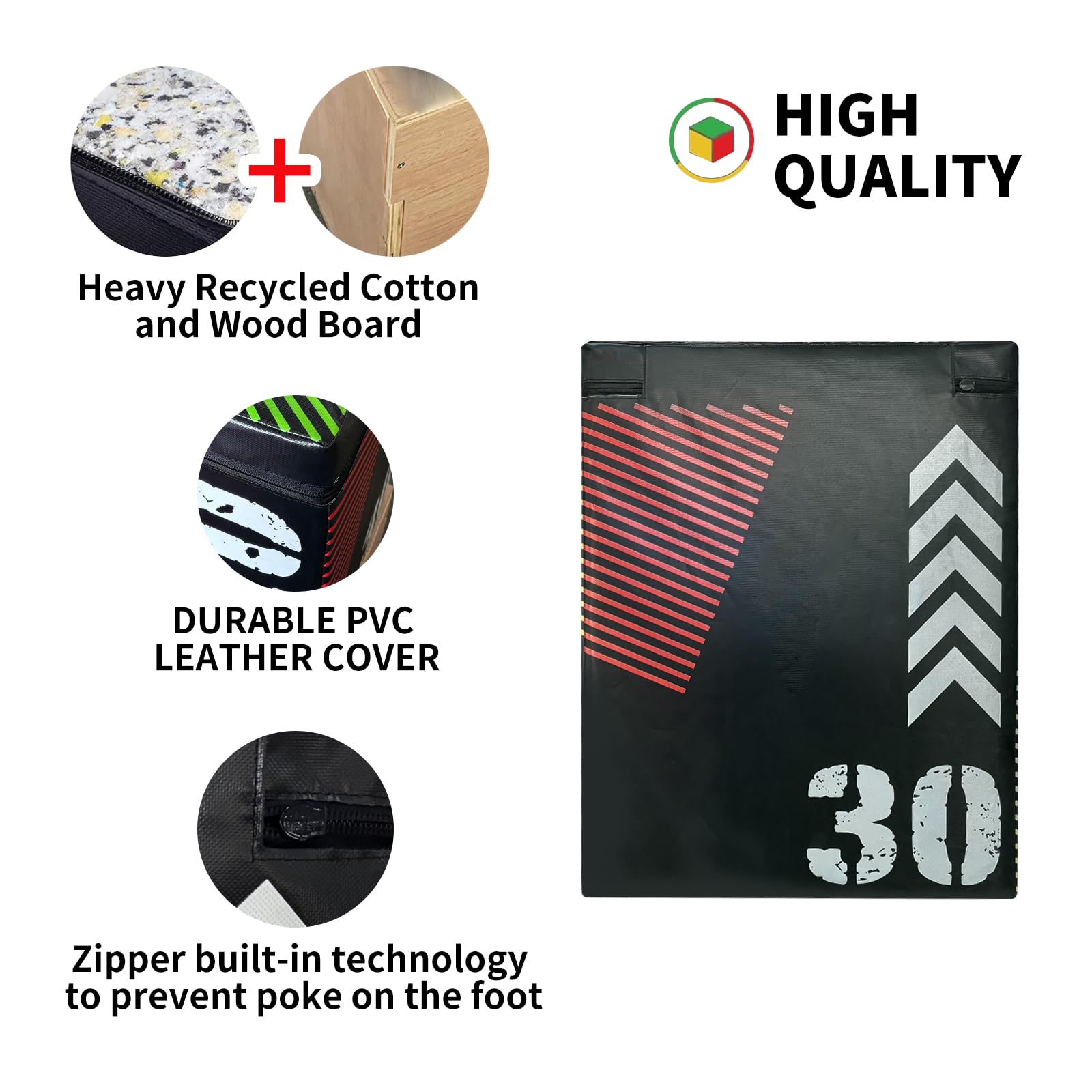 Wood core and foam cushioning detail of Garvee soft plyo box