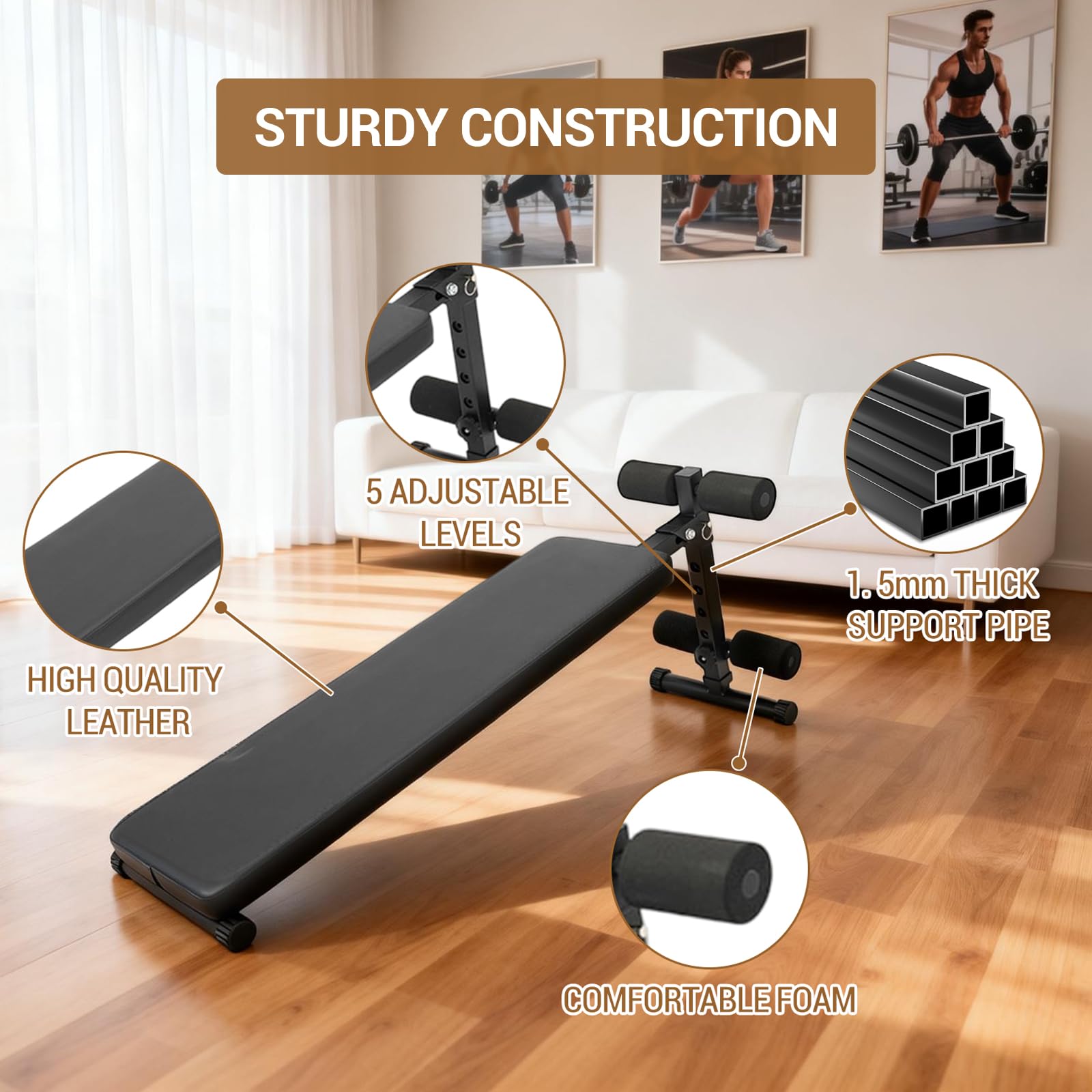 Banc de musculation Garvee avec 5 niveaux de réglage