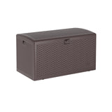 Garvee 73 Gallon Waterproof Large Resin Deck Box Lockable Storage Container for Patio Furniture Tools Brown - Brown