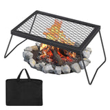 Garvee Campfire Grill Heavy Duty Steel Mesh Grate Portable Outdoor Cooking 17x12.2 Inches Black