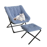 Garvee Comfy Chair Oversized Faux Fur Foldable Lounge Chair for Adults X-Large Blue - Blue