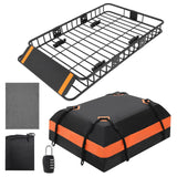 Garvee Roof Rack Cargo Basket 64"x39"x6" + Waterproof Cargo Bag 21 Cubic Feet - High Capacity, Premium Material, 200 LBS Capacity, Universal Carrier for SUV, Truck, Perfect for Travel - Rack+Bag
