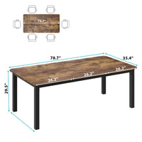 Garvee 78.7" Long Kitchen Table, Industrial Dining Table For 6~8 People, Wood Dining Table, Rectangle Dining Room Table For Dinner Or Meetings