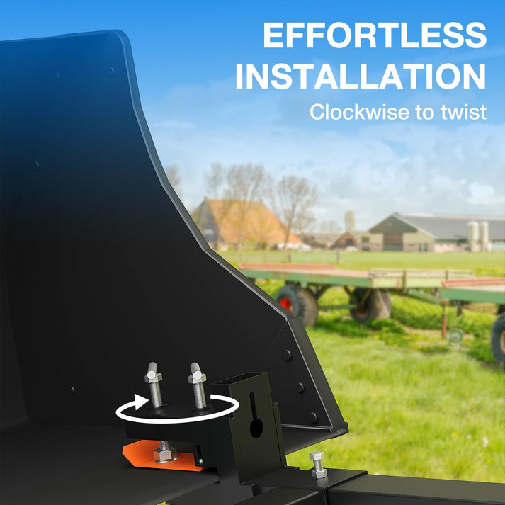 Tool-free clamp-on installation for loader bucket