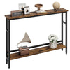 Garvee Slim Console Table 5.9" Narrow Sofa Table, 2 Tier Skinny Console Table with Adjustable Shelf, Slim Behind Couch Table for Living Room, Entryway, Hallway, Foyer - Retro Color