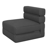 Garvee Foldable Sleeper Chair with Cushion High-Density Memory Foam Removable Linen Cover Comfortable Lounger for Hospitality Guest Rooms Apartments Dark Gray
