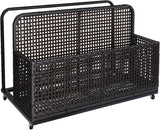Garvee Poolside Float Storage PE Rattan Outdoor Pool Caddy With Rolling Wheels Patio Deck Boxes Dark Brown - Dark Brown