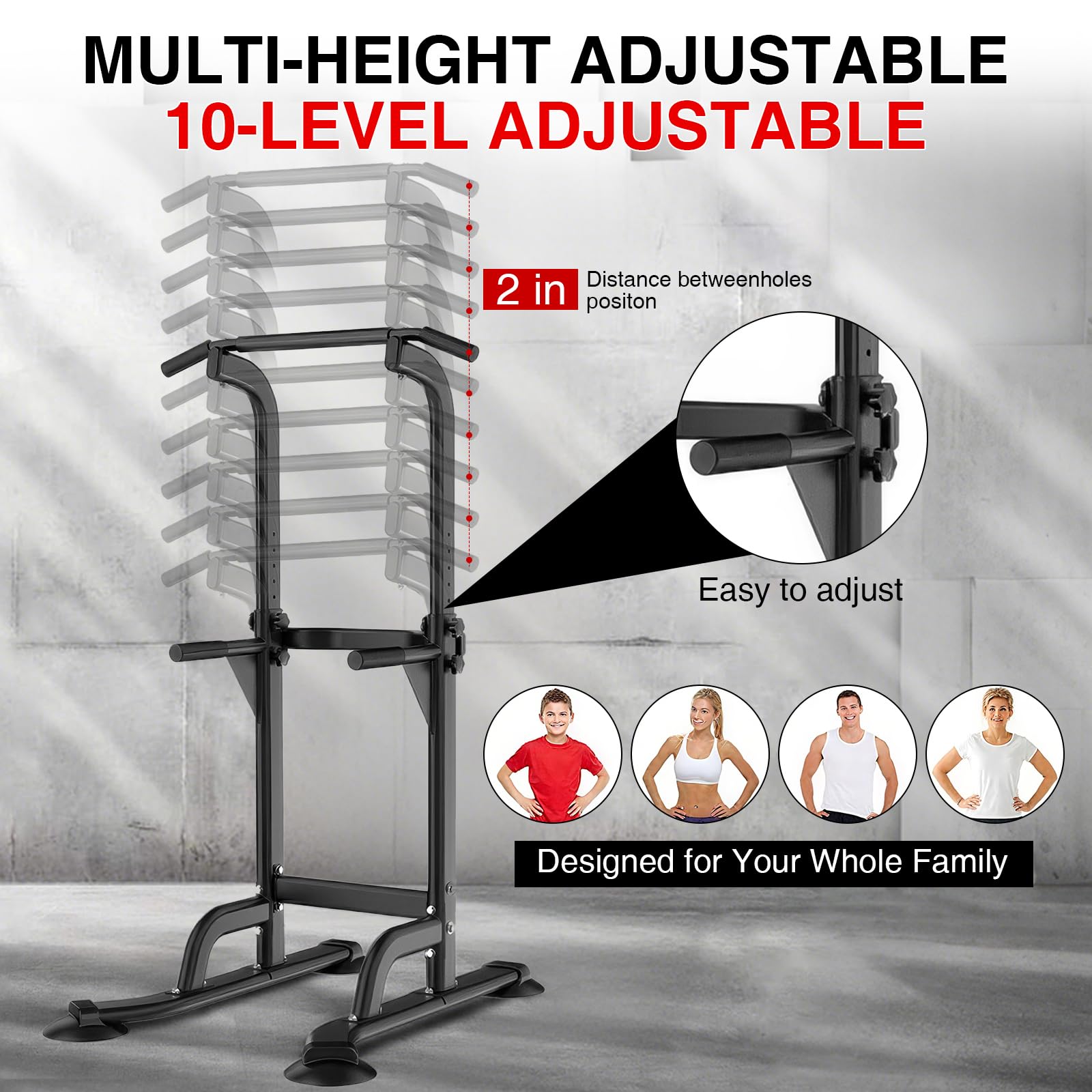 10-level adjustable height power tower