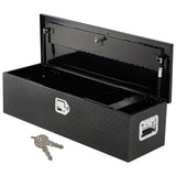 Garvee 30 Inch Aluminum Truck Tool Box, Truck Bed Storage Box with Security Lock and Wider Handles, Heavy Duty Waterproof Tool Box Organizer Chest for Pick Up Truck Rv Trailer - Black - Black