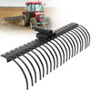 Garvee 60 Inch Landscape Rock Rake,3 Point Attach Rake Fit for 2 Inch Receiver with 360 Degree Rotation,Tow-Behind Garden Tool for Compact Tractors, Category 1