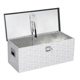 Garvee 36 in Truck Bed Tool Box Heavy Duty Aluminum Diamond Plate Toolbox for Pickup Truck RV Trailer Silver - Silver