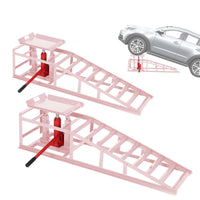 Garvee 2-Pack Hydraulic Car Ramps, 11000 lbs Capacity Low-Profile Car Lift with Adjustable Height (9.4"-13.34") for Trucks, Trailers, and Auto Repair in Garage, Pink