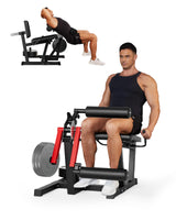 Garvee Powerful Leg Extension And Curl Machine 700LBS Capacity Home Gym Black 34x34x37 Inches - Red