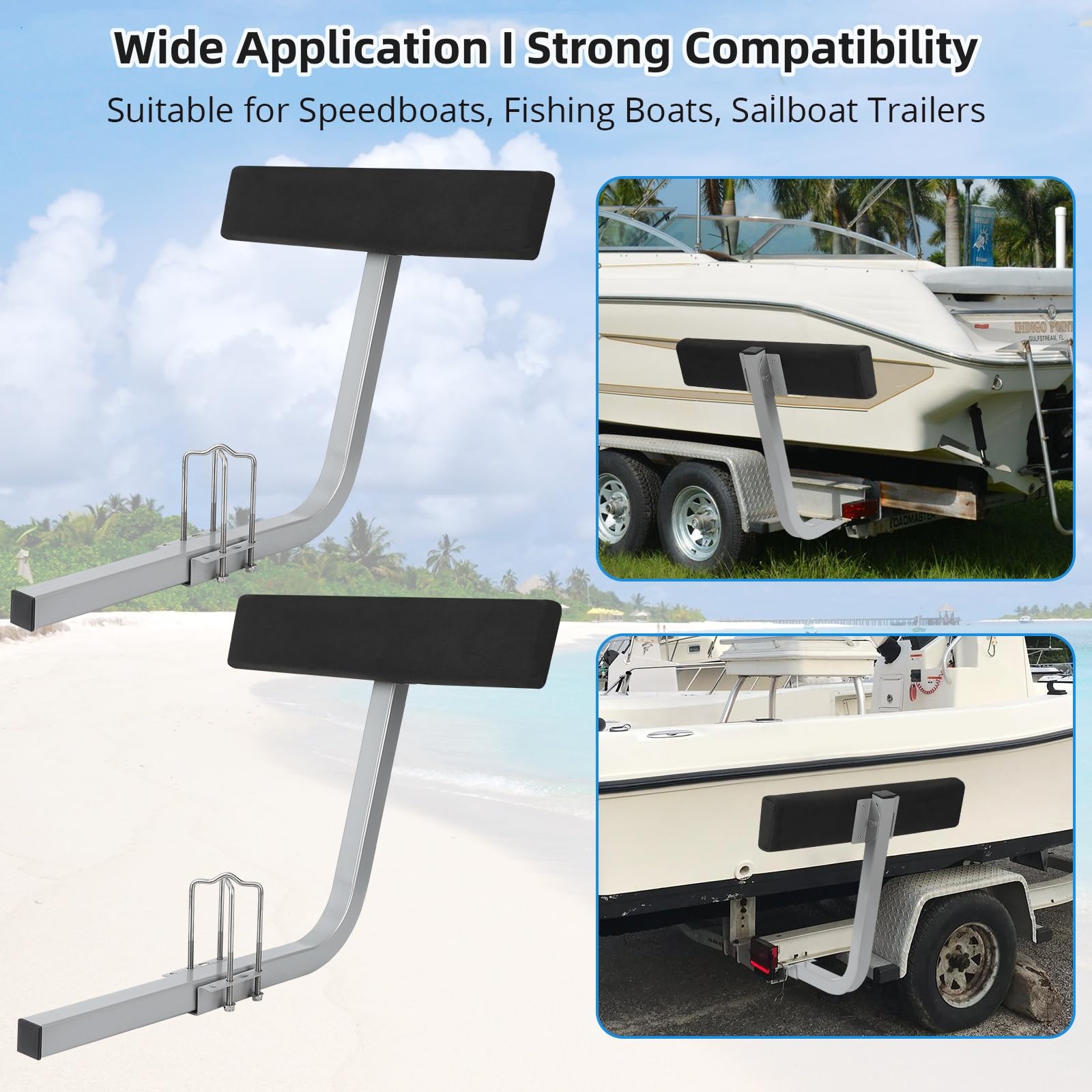 Boat trailer guide application for speedboat fishing boat and sailboat trailers