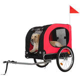 Garvee Foldable Dog Bike Trailer for Large Dogs Up to 88Lbs with 16" Air-Filled Tires, Waterproof Oxford Fabric, Safe Cycling Access, Medium/Large Dogs, Black - Red