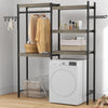 Garvee Over Washer and Dryer Shelves, 5-Tier Laundry Room Shelves Heavy Duty Washer Dryer Shelf Freestanding Space Saver and Organization Shelves for Home, Laundry Room,Gray+Black