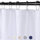 Garvee Extra Long Shower Curtain Soft Microfiber Fabric Water Repellent Bathroom White 72x96 Inches - White