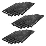 Garvee Plastic Pallets for Basement Storage Set of 12 11.8x23.6x1.18 Waterproof Ventilated HDPE Black - Black