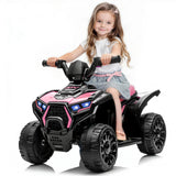 Garvee 6V Battery Powered ATV Car for Kids with Light and Music - Electric 4 Wheeler for Toddler, 3.5mph Max Speed, Multi-Color - Pink