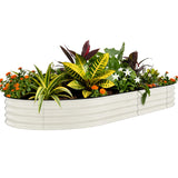Garvee Galvanized Raised Garden Bed Metal Planter Box Outdoor Gardening 10x4x1.5 ft Beige Rust-Resistant - Beige(Rubber Edge)